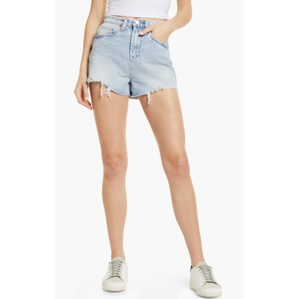 BLANKNYC The Reeve Frayed High Waist Denim Shorts High Rise Vintage 26